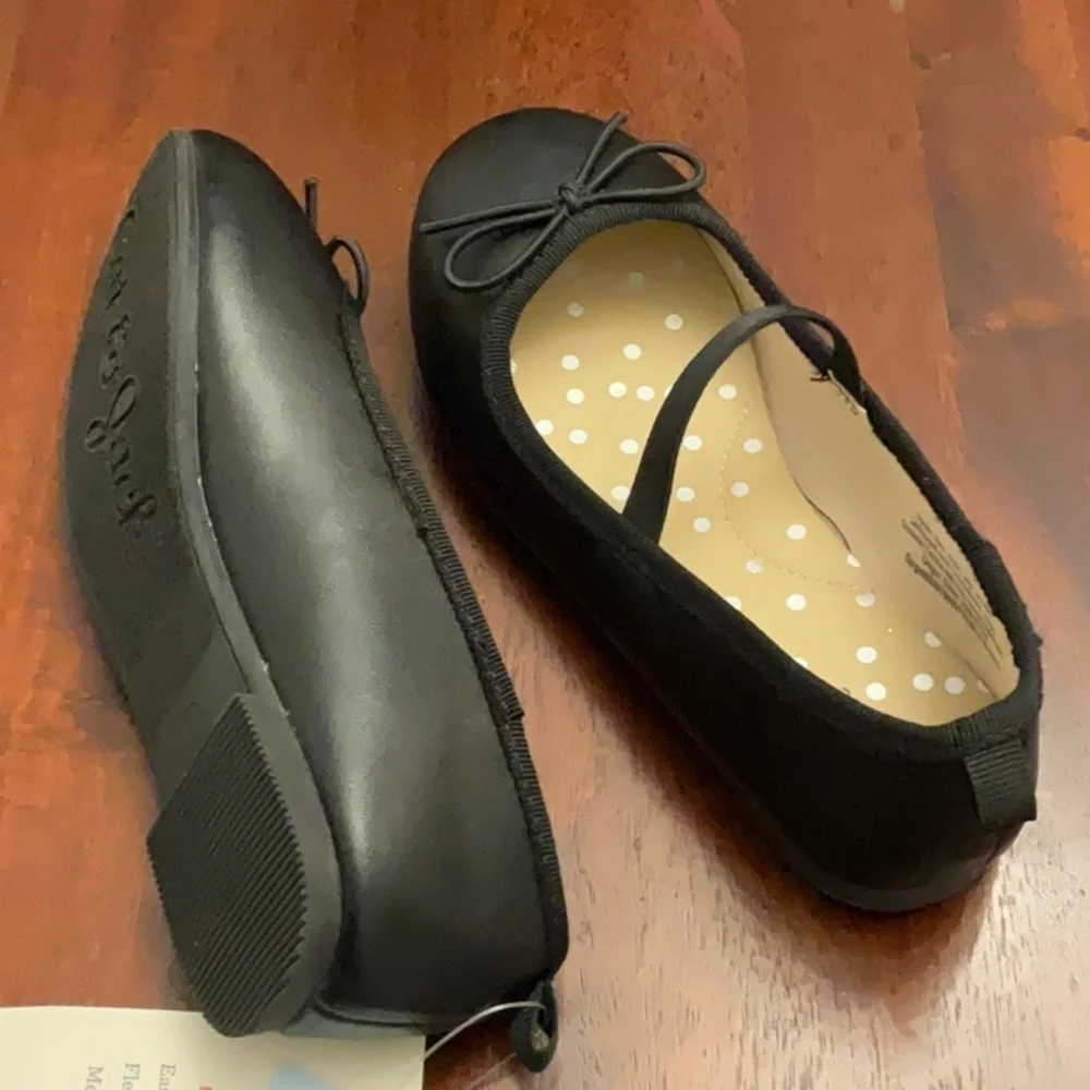 Cat & Jack shoes black faux leather ballet slip on new dress shoe size 11